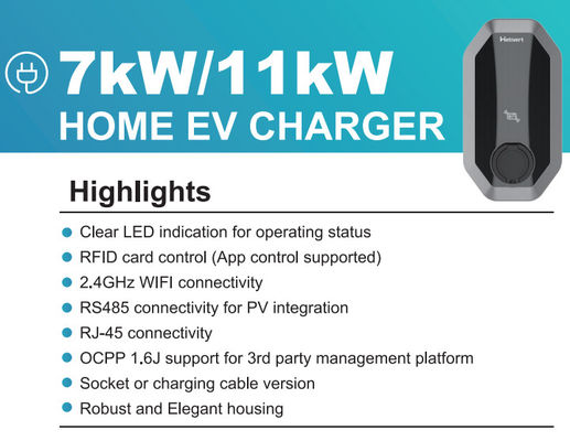 電気自動車用の3相型2型EV充電台 11kwポータブルEVSE